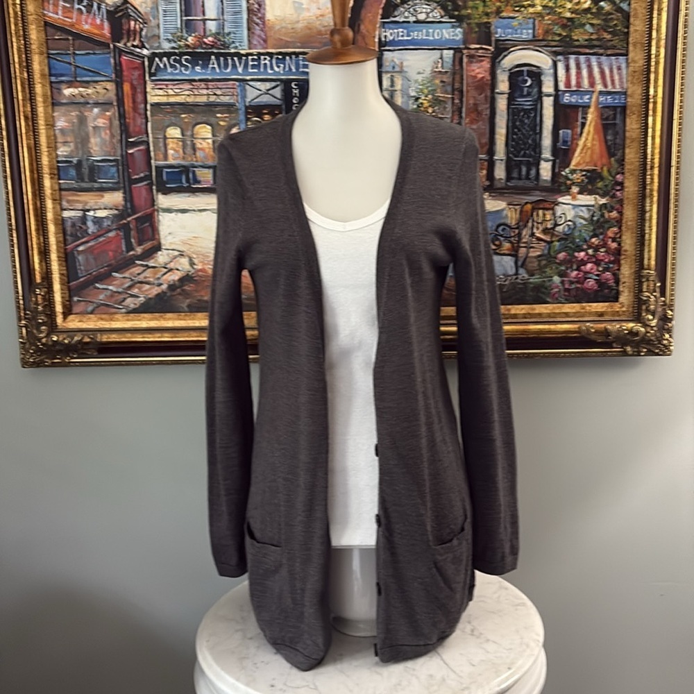 Talbots Italian Merino Wool Boyfriend Cardigan Sweater